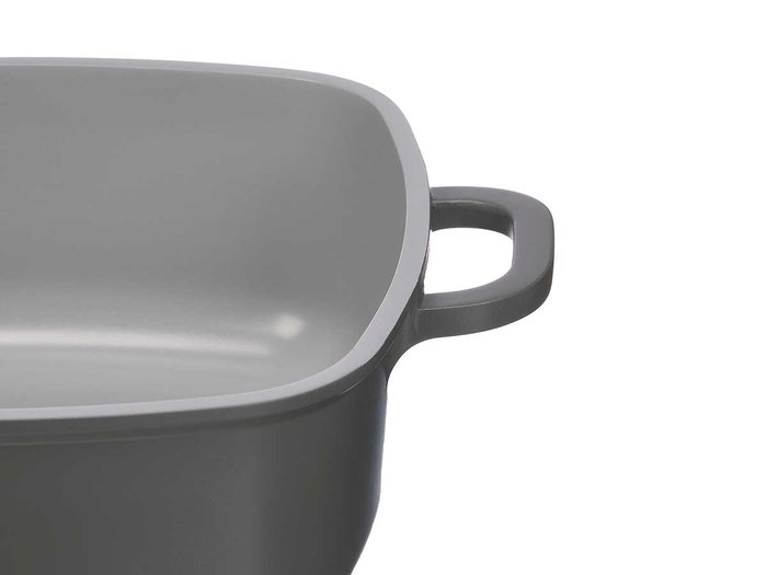 KINVARA Cacerola Cuadrada para Inducción Forjada Gris 24cm de 4 L