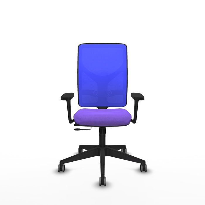 PIQUERAS Y CRESPO Silla de oficina Motilla con mecanismo Sincro/Traslack, Tela Lila y Malla Azul