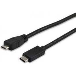 Equip 12888407 Cable USB 2.0 Tipo-C a Micro-B 1m - Negro - Para Carga Rápida (3A) y Transferencia de Datos (480 Mbps)