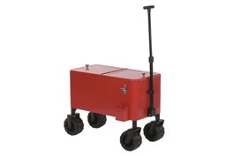 DKD Home Decor Nevera Metal PP Rojo con Ruedas