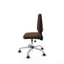Silla de oficina Elche con mecanismo Asincro tapizada con Tela color Marrón oscuro. Equipada con Base cromada, Sin brazos y Ruedas 65 mm parqué