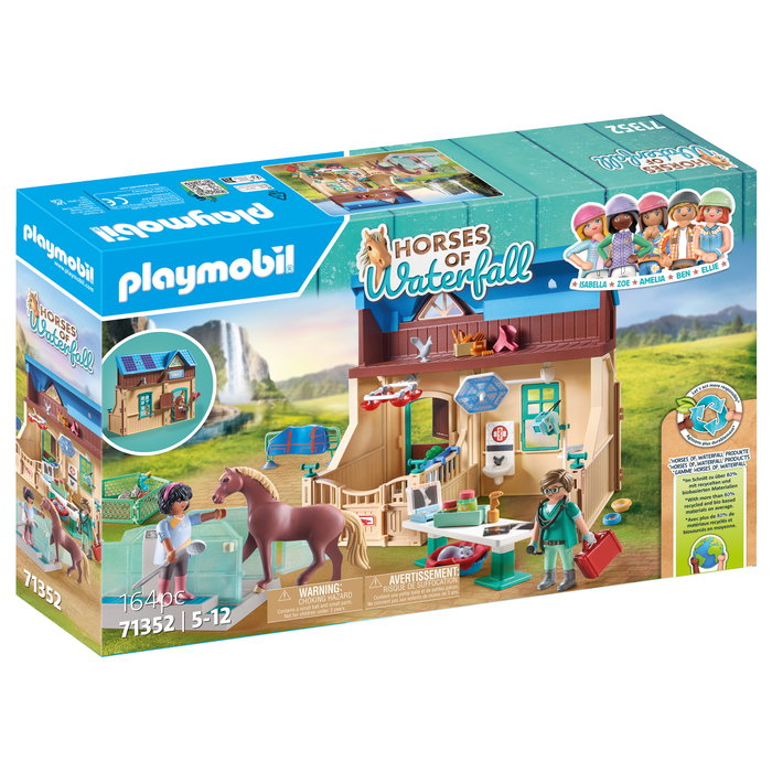 PLAYMOBIL 71352 Caballos de Waterfall - Juego de Reittherapie & Tierarztpraxis, 72 Piezas, Figura de Granja, Edad Recomendada 5-12 Años