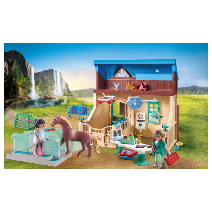 PLAYMOBIL 71352 Caballos de Waterfall - Juego de Reittherapie & Tierarztpraxis, 72 Piezas, Figura de Granja, Edad Recomendada 5-12 Años