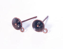Innspiro Pendiente metálico para incrustar con cono aguja anilla cobrizo envejecido 5,0x13,5mm
