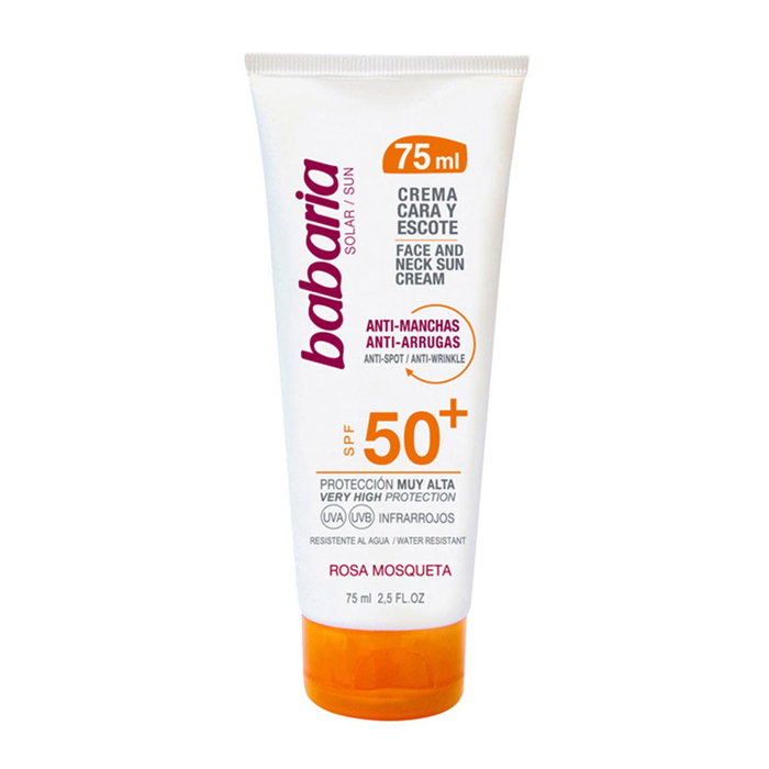 Babaria Fluido Solar Cara y Escote Anti-manchas SPF50+ 75 ml