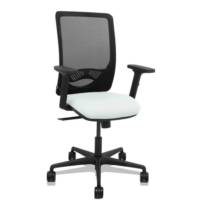 PIQUERAS Y CRESPO Silla Zulema con Mecanismo Sincro, Respaldo Malla Negra y Asiento Blanco PIQUERAS Y CRESPO Silla Zulema con Mecanismo Sincro, Respaldo Malla Negra y Asiento Blanco