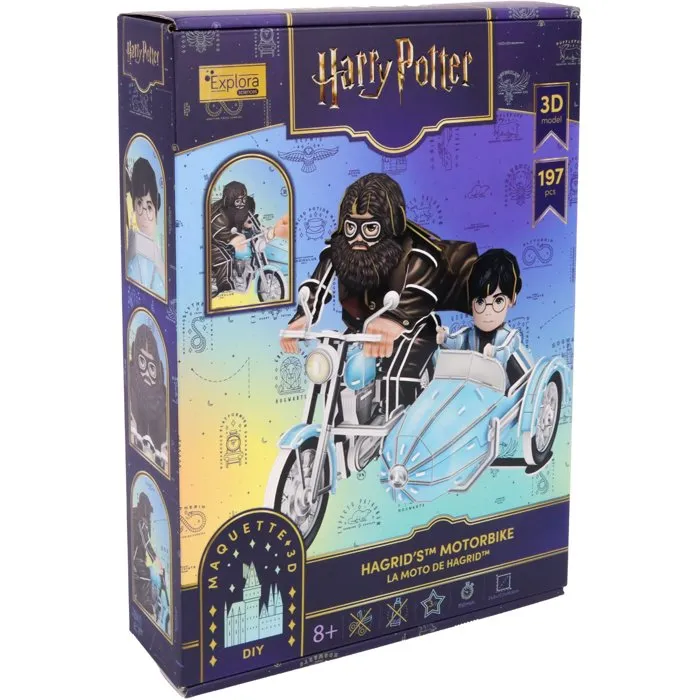 Explora Rompecabezas 3D La Motocicleta de Hagrid 540313 Licencia Harry Potter 192 Piezas para Mayores de 8 Años