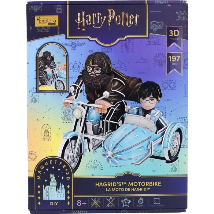 Explora Rompecabezas 3D La Motocicleta de Hagrid 540313 Licencia Harry Potter 192 Piezas para Mayores de 8 Años