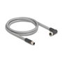 DeLOCK Cable M12 5 Pines, Macho a Hembra, Grado L, PUR Gris 3 m, RST, -40 a 80 °C, Resistente al Aceite, 80544