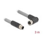 DeLOCK Cable M12 5 Pines, Macho a Hembra, Grado L, PUR Gris 3 m, RST, -40 a 80 °C, Resistente al Aceite, 80544