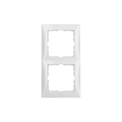 BERKER Marco de interruptor 1012 89 89, Blanco Brillante, 2 Puntos de Entrada, Sin Tornillos, Plástico, Compatible con Cualquier Marca, 1 Pieza