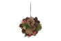 DKD Home Decor Bola de Decoración Piñas Nevado Marrón 14x14x14 cm