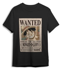 Superplay Camiseta One Piece Monkey D. Luffy Wanted Negro Talla XL