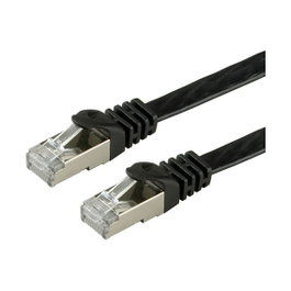 VALUE Cable de red plano FTP Cat.6 negro 0,5 m