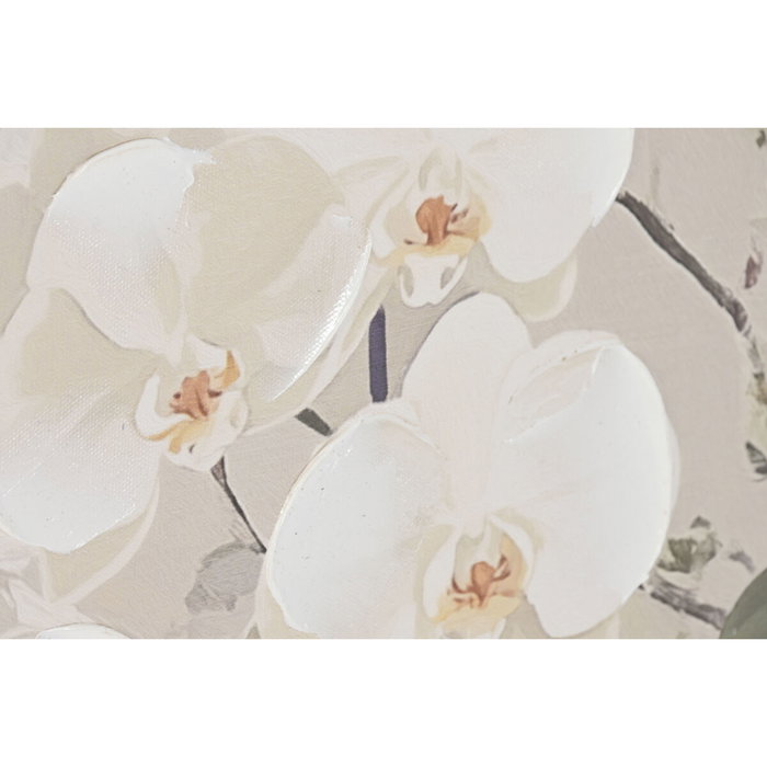 DKD Home Decor Cuadro Lienzo Jarrones y Orquídeas 122,5x82,5 cm (Pack de 2)