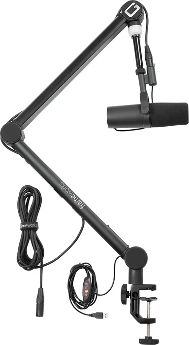 FRAMEWORKS Soporte De Micro Profesional Sobremesa Con Luz "On-Air"