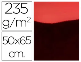 Liderpapel Cartulina 50x65 cm 235g/m2 Metalizada Rojo Manualidades Cartelería
