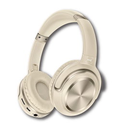 SAMI Auriculares Pop Beige Plegables con Bluetooth, FM y Auxiliar, Bateria 300mAh