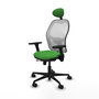 PIQUERAS Y CRESPO Silla de oficina Jorquera con mecanismo Sincro/Traslack, Verde y Blanco