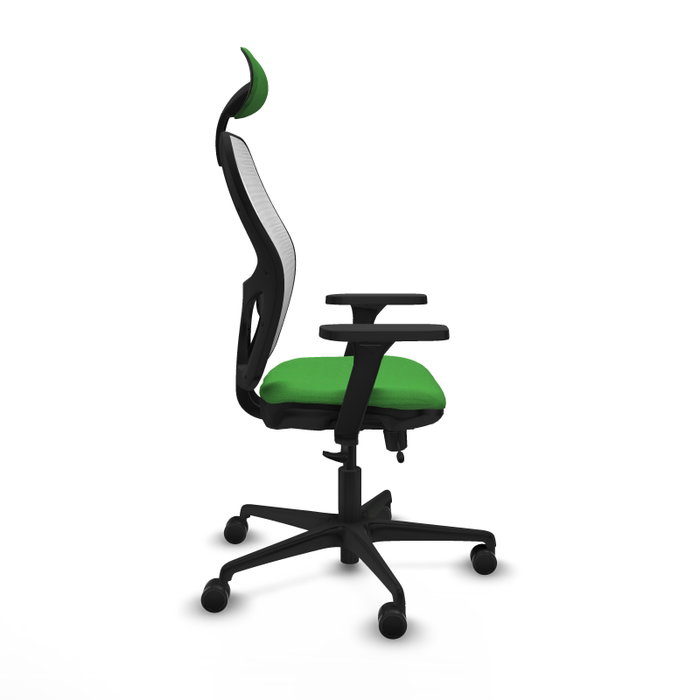 PIQUERAS Y CRESPO Silla de oficina Jorquera con mecanismo Sincro/Traslack, Verde y Blanco