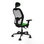PIQUERAS Y CRESPO Silla de oficina Jorquera con mecanismo Sincro/Traslack, Verde y Blanco