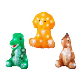 Lumineo Figura Acrílica de Dinosaurio con LED Blanco Frío, 22 cm