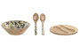 DKD Home Decor Set de 3 Ensaladeras Olivo Verde y Natural con Mango y Resina
