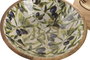 DKD Home Decor Set de 3 Ensaladeras Olivo Verde y Natural con Mango y Resina