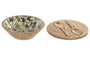 DKD Home Decor Set de 3 Ensaladeras Olivo Verde y Natural con Mango y Resina