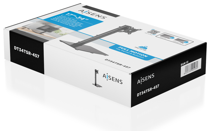 Aisens DT34TSR-457 Soporte de Mesa para Monitor/TV 17-34 Pulgadas, Negro