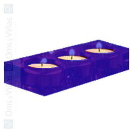 Impulse Miami Candelabro Azul para 3 Velas de Metacrilato, 16 cm de Largo x 6 cm de Ancho x 2 cm de Alto
