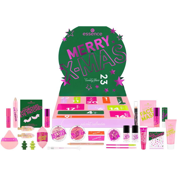 Essence Calendario de Adviento Navideño con 24 Piezas de Maquillaje y Accesorios Festivos