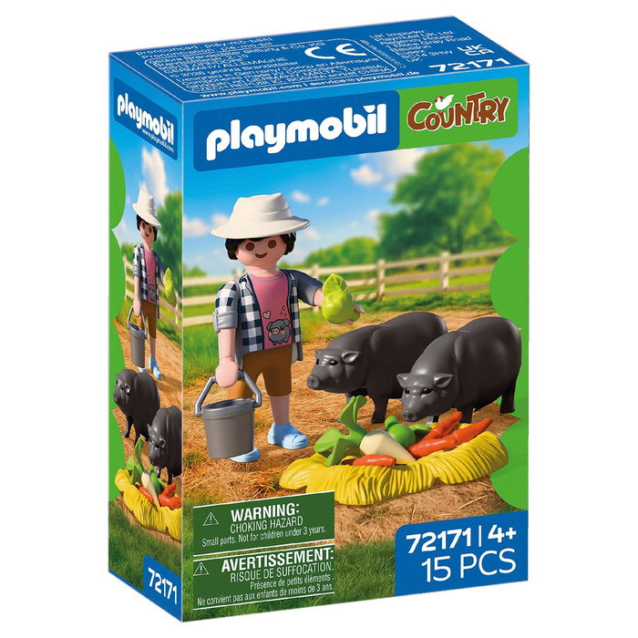 PLAYMOBIL Granjero con Cerdito Panzón 72171