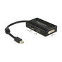 DeLOCK Adaptador Mini DisplayPort a DisplayPort + HDMI + DVI Negro