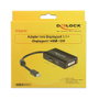 DeLOCK Adaptador Mini DisplayPort a DisplayPort + HDMI + DVI Negro