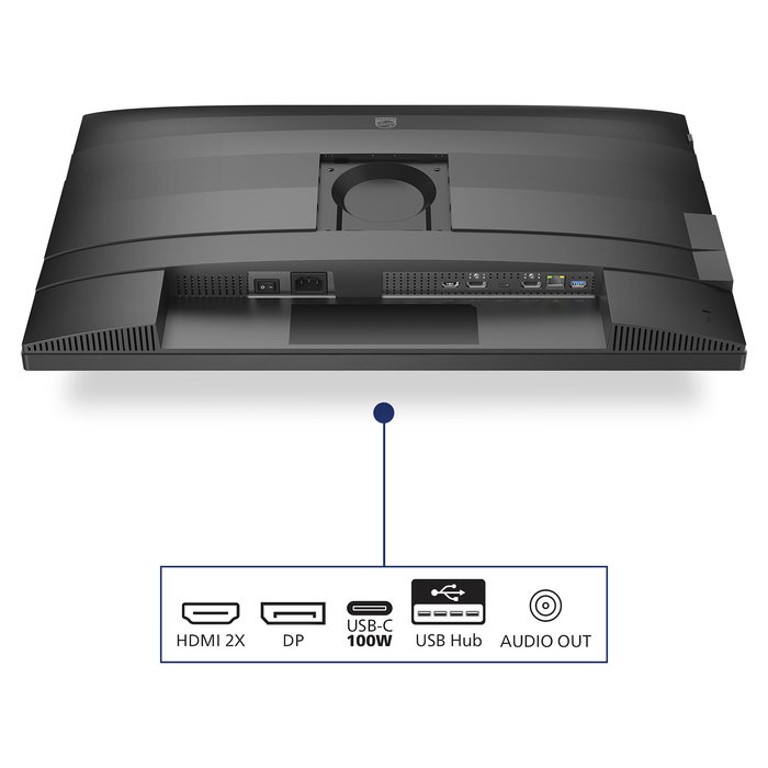 Philips 27B2U4601 Monitor de 27" (68,5 cm) QHD (2560x1440) 120 Hz IPS, Adaptive Sync, USB-C 100W, HDMI 2.0, DisplayPort, Negro (Gris)