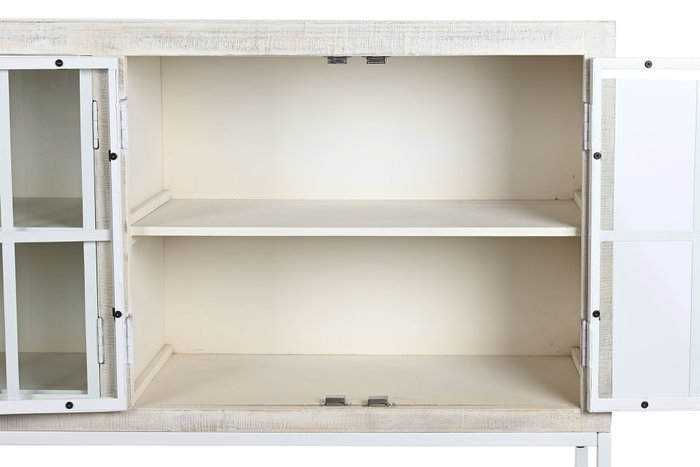 DKD Home Decor Buffet de Mango y Metal Blanco Decapé DKD Home Decor Buffet de Mango y Metal Blanco Decapé