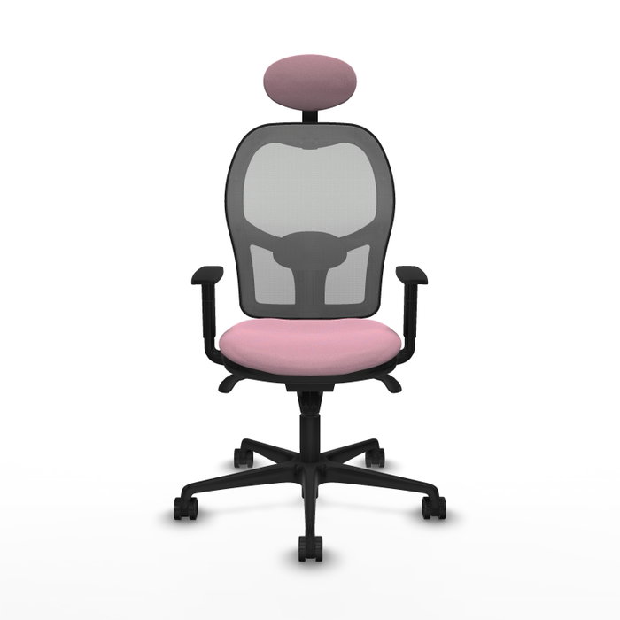 PIQUERAS Y CRESPO Silla de oficina Jorquera Rosa y Gris con Mecanismo Sincro PIQUERAS Y CRESPO Silla de oficina Jorquera Rosa y Gris con Mecanismo Sincro