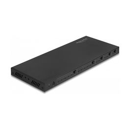 DeLOCK Conmutador Matriz HDMI 4x2, 4 Entradas HDMI a 2 Salidas HDMI, 4K Ultra HD 60 Hz, Extractor de Audio, HDR, HDCP 2.2, Metal Negro, con Mando a Distancia