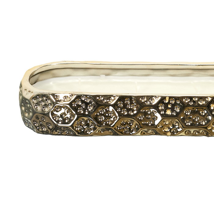 Home Deco Factory Vela Perfumada Bougie 6 Mechas Aroma Cachemira Acabado Dorado 40x10cm Home Deco Factory Vela Perfumada Bougie 6 Mechas Aroma Cachemira Acabado Dorado 40x10cm