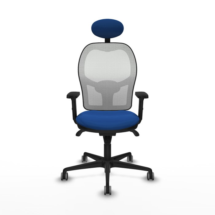 PIQUERAS Y CRESPO Silla de oficina Jorquera con mecanismo Sincro, Azul y Blanco