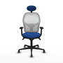 PIQUERAS Y CRESPO Silla de oficina Jorquera con mecanismo Sincro, Azul y Blanco