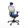 PIQUERAS Y CRESPO Silla de oficina Jorquera con mecanismo Sincro, Azul y Blanco