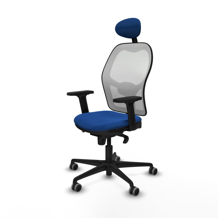 PIQUERAS Y CRESPO Silla de oficina Jorquera con mecanismo Sincro, Azul y Blanco