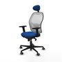 PIQUERAS Y CRESPO Silla de oficina Jorquera con mecanismo Sincro, Azul y Blanco