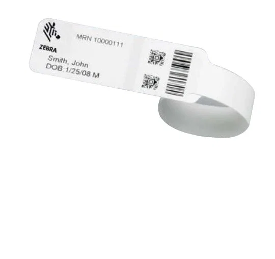 Zebra 10031289K Pulsera de Hospital - Muñequera de Nylon Blanco, 15.2 cm (6")