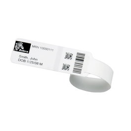 Zebra 10031289K Muñequera/Pulsera de Paciente Blanca para Hospital
