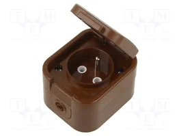 ABEX Tomacorriente de Alimentación AC 2P+PE 16A Marrón