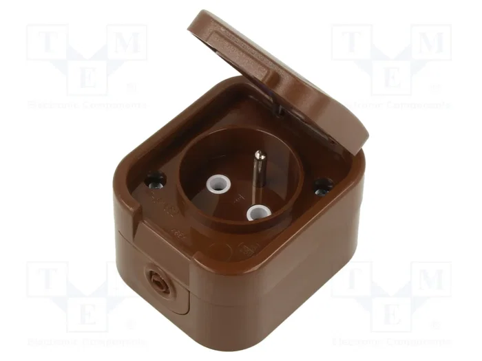 ABEX Tomacorriente de Alimentación AC 2P+PE 16A Marrón ABEX Tomacorriente de Alimentación AC 2P+PE 16A Marrón