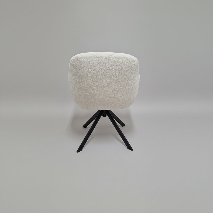 BORDECOR Silla Ain Blanco con Base Metálica Negra
